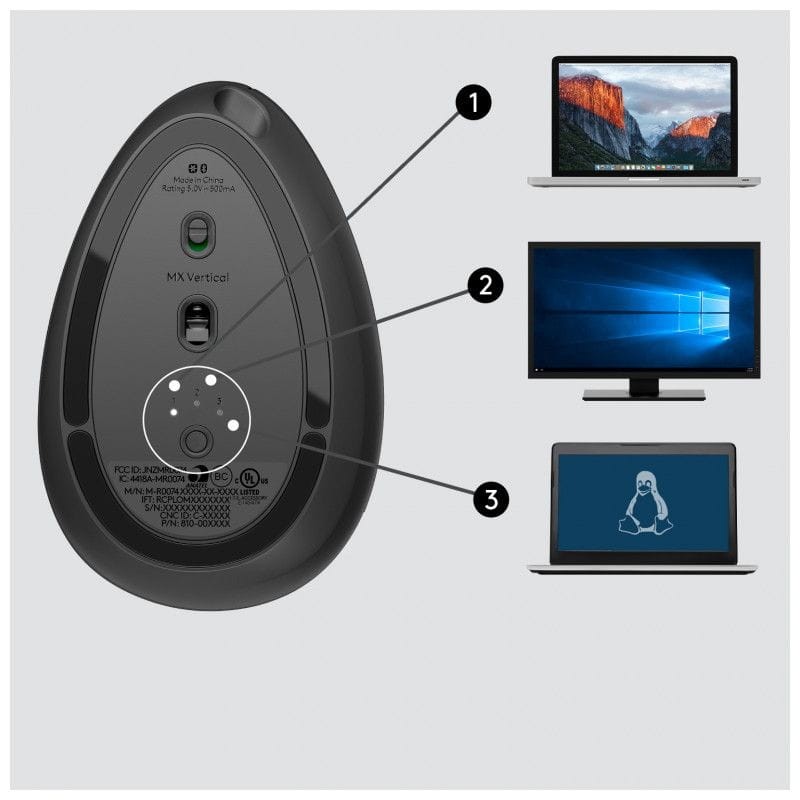 Souris verticale sans fil Logitech MX 4000 DPI - Droitier - Ítem4
