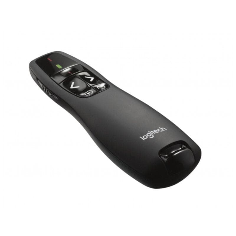 Perspective droite du Pointeur Laser sans Fil Logitech R400 Noir