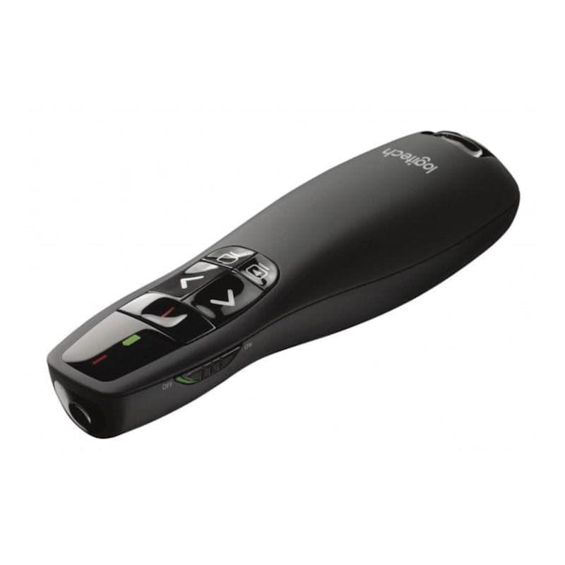 Perspective gauche du Pointeur Laser sans Fil Logitech R400 Noir