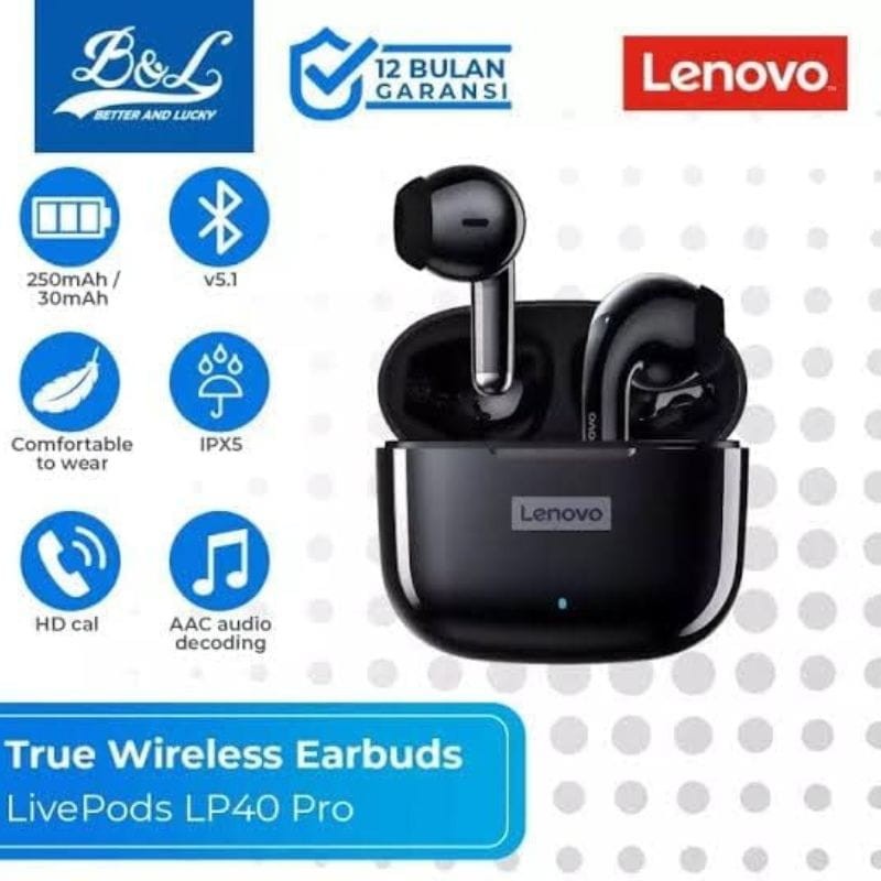 Lenovo LP40 Pro TWS Negro - Auriculares Bluetooth - Ítem2