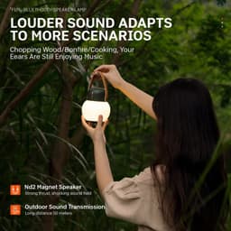 Luz de camping al aire libre con Altavoz Bluetooth Verde Foto real