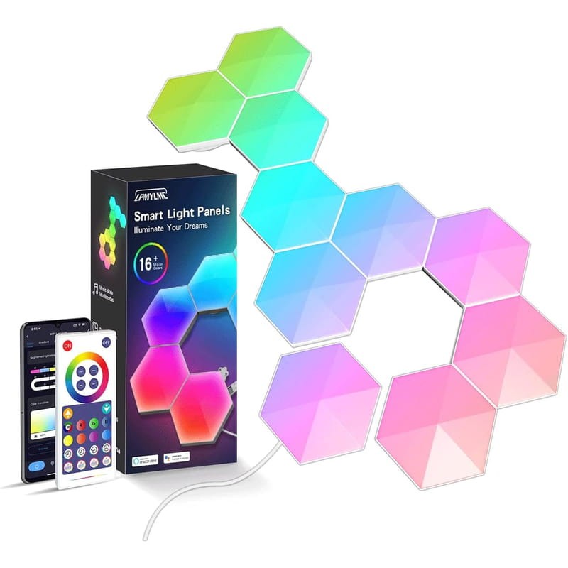 Lumières LED RVB hexagonales avec Bluetooth - Ítem