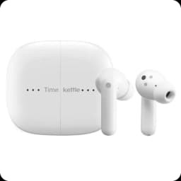 Timekettle M3 Versão Offline Sem Fios Bluetooth ANC 25 h Branco: estojo compacto branco e dois auriculares intra-auriculares com microfones e LEDs discretos