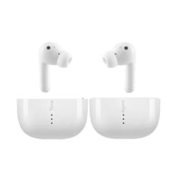 Timekettle M3 Versão Offline Sem Fios Bluetooth ANC 25 h Branco: dois earbuds brancos com borrachas intra-auriculares e estojo dividido com LEDs frontais