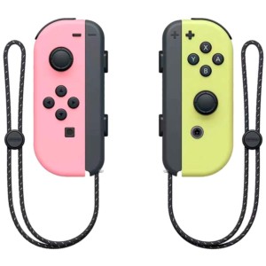 Ensemble de manettes Joy-Con rose (L) et jaune (R) compatibles avec Nintendo Switch