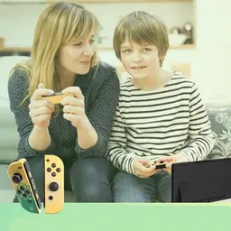 Comando Joy-Con Set Esquerda/Direita Nintendo Switch Compatível Tears 2 Dourado - Frontal