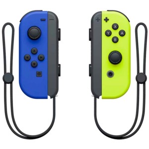 Conjunto de comandos Joy-Con azul (L) e amarelo (R) compatíveis com Nintendo Switch