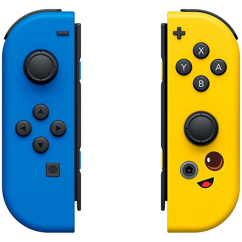 Vista frontal do conjunto de comandos Joy-Con R&D Banana design compatível com Nintendo Switch