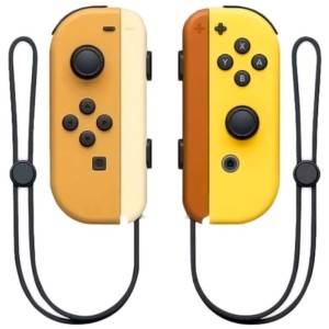 Manette Joy-Con Set Gauche/Droit Nintendo Switch Compatible Marron Jaune