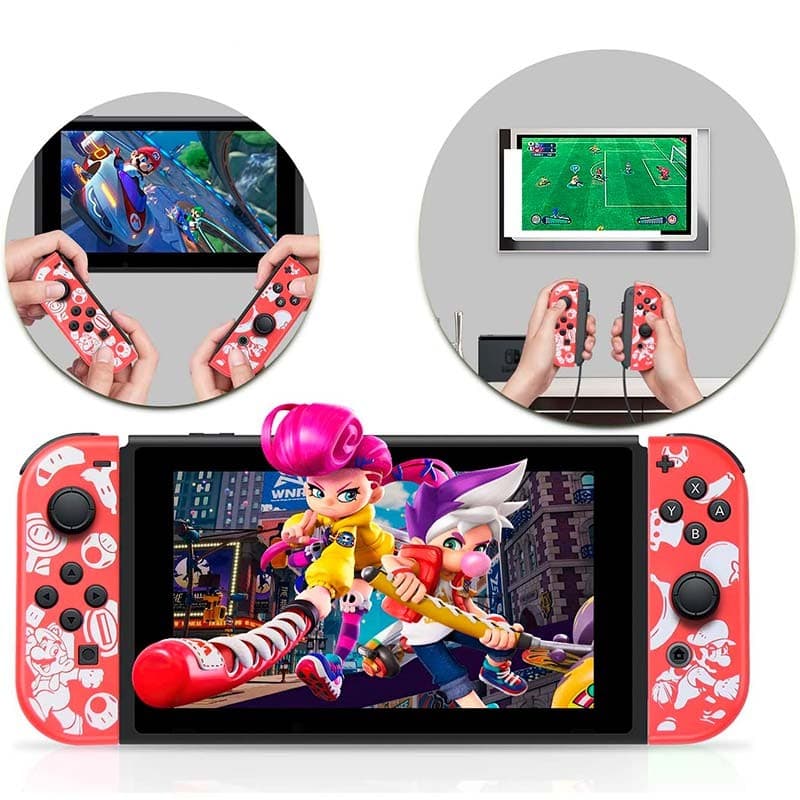 modo consola portátil del Juego de mandos Joy-Con I+D diseño Rojo M compatibles con Nintendo Switch