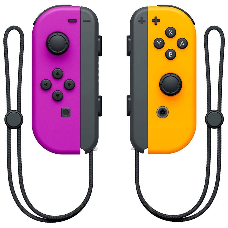 Conjunto de comandos Joy-Con roxo (L) e laranja (R) compatíveis com Nintendo Switch - Item