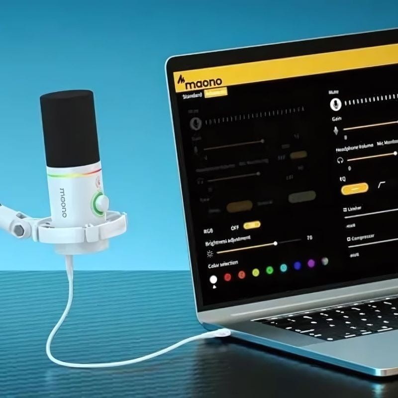 Maono PD200x RGB Blanco - Micrófono USB para Grabación y Transmisión en PC - Ítem4