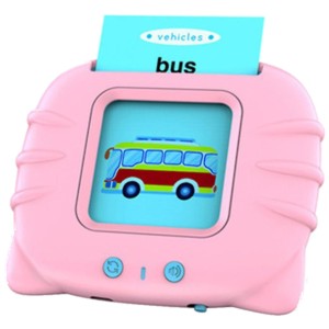 Máquina de aprendizado de inglês para crianças com cartões e som rosa