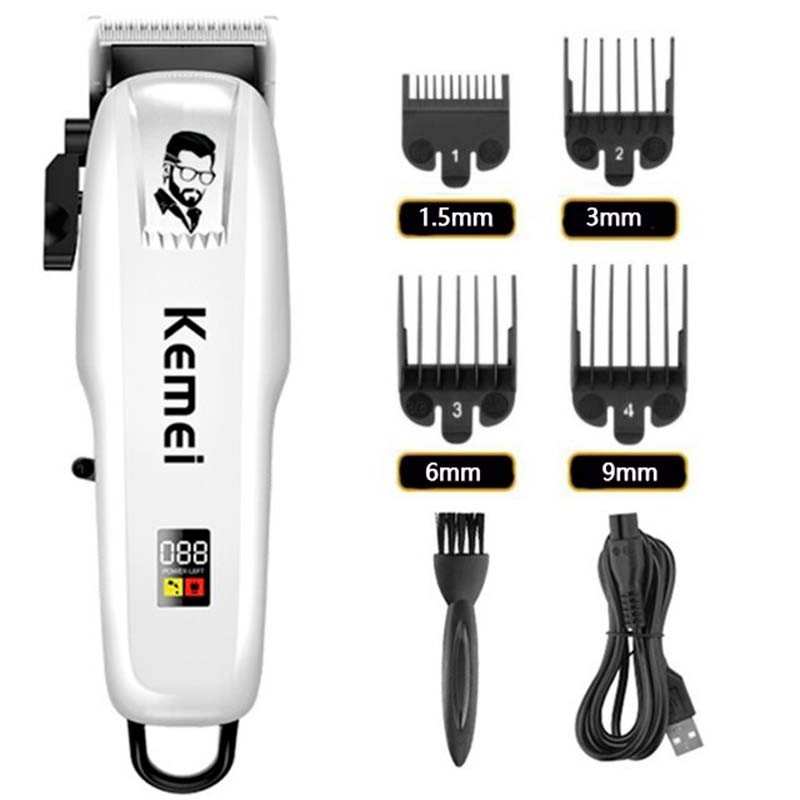 Máquina Cortapelos Kemei Clipper KM-809A Blanco - Ítem2