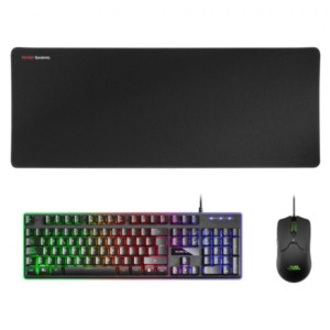 Mars Gaming MCPXBES Kit clavier USB, Souris et Tapis de souris XXL Noir - 10.000 DPI