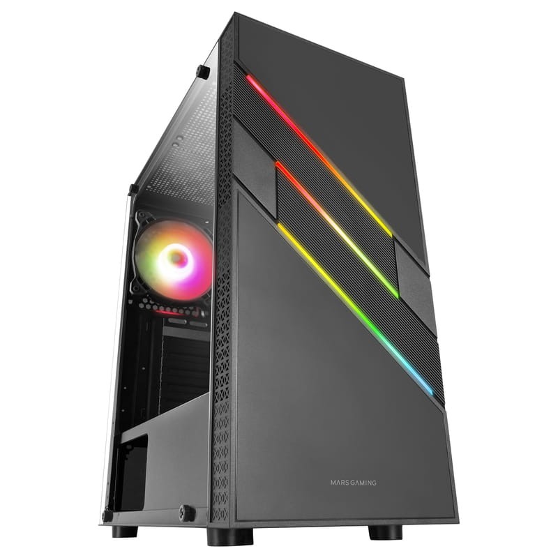 Mars Gaming MC-U3 Torre Média ARGB Vidro Temperado Preto - Caixa para PC - Item