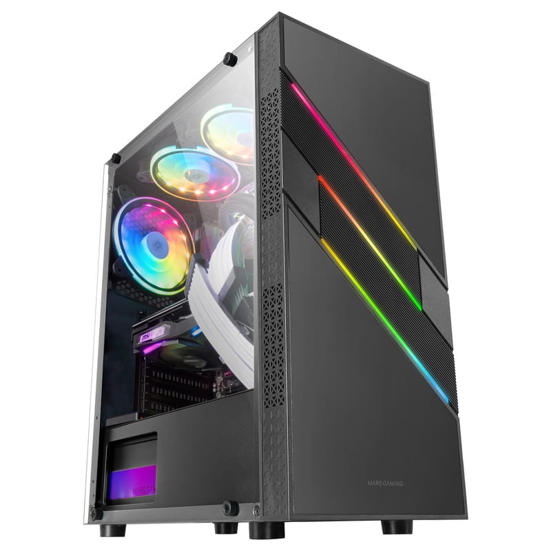 Mars Gaming MC-U3 Semitorre ARGB Cristal Templado Negro - Caja PC - Ítem1