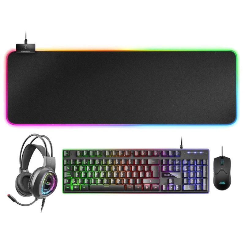 Kit de teclado, mouse, mouse pad e fone de ouvido Mars Gaming MCPEXES Preto - Item