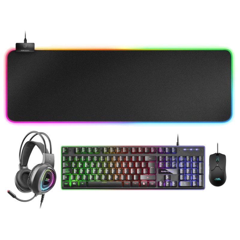 Mars Gaming MCPXWES Kit clavier, souris, tapis de souris et casque