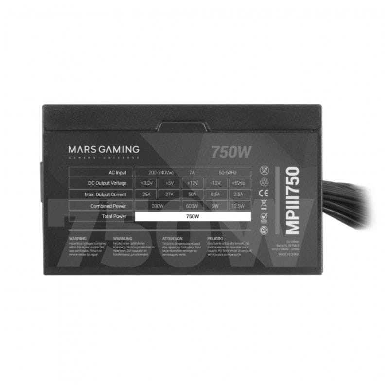 Mars Gaming MPIII750 750W Negro/Rojo - Fuente de alimentación - Ítem3