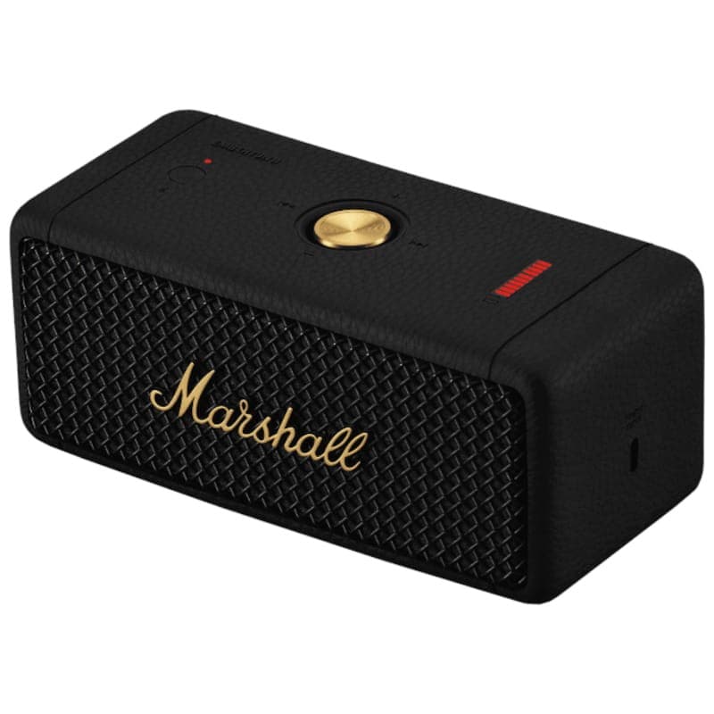 Coluna Bluetooth Marshall Emberton II Vista frontal esquerda preta