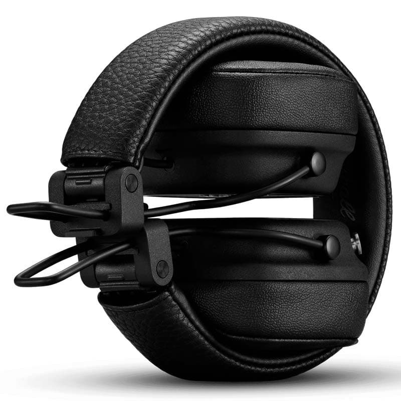 Design dobrável dos auscultadores Marshall Major IV Preto