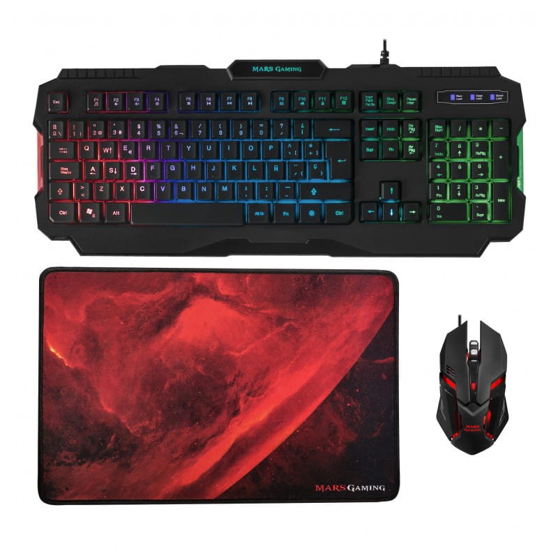 Kit Teclado, Ratón y Alfombrilla Mars Gaming MCP118 USB Negro - 4000 DPI - Ítem