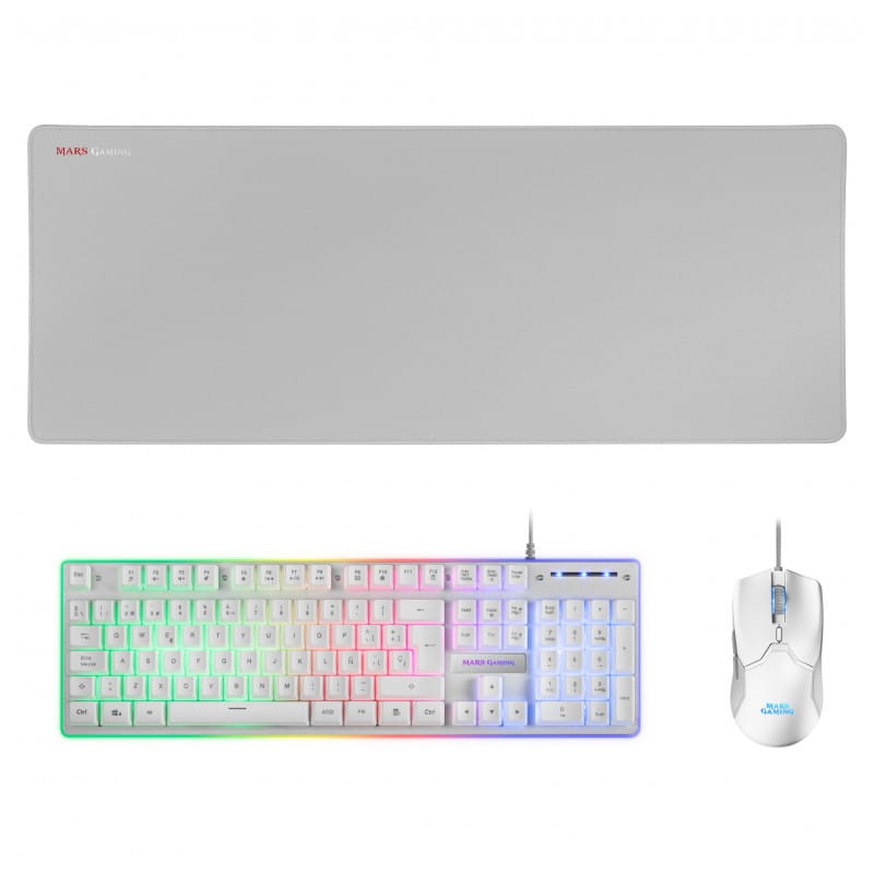 Kit de teclado e rato Mars Gaming MCPXWES Branco - Item