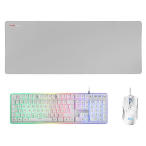 Mars Gaming Keyboard and Mouse Kit MCPXWES Blanc