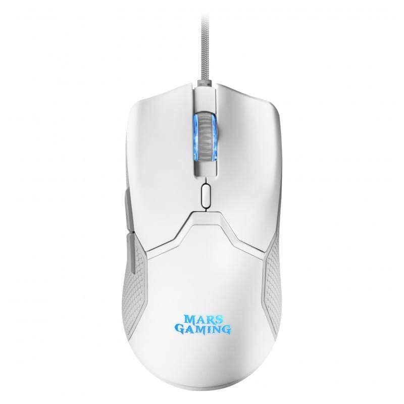 Mars Gaming Keyboard and Mouse Kit MCPXWES Vue de la souris blanche éclairée en bleu