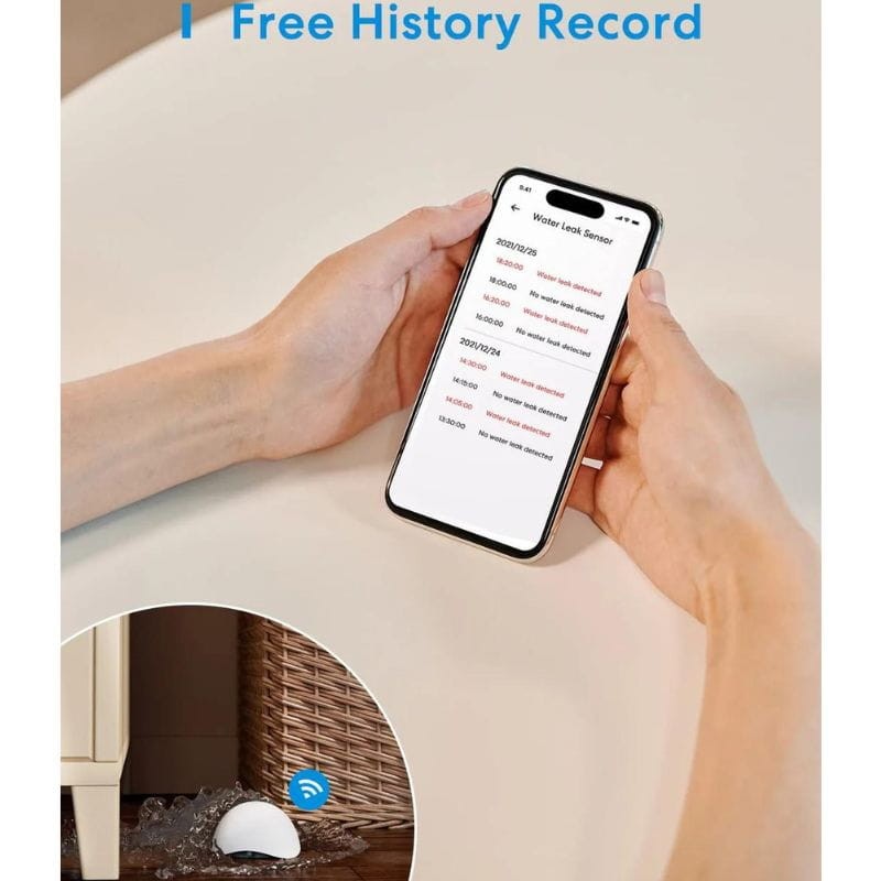 Meross MS400H HomeKit Blanco - Sensor de fugas de agua inteligente con Hub - Ítem1