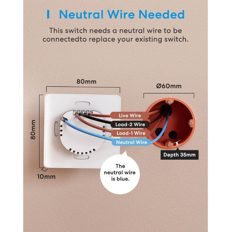 Meross MSS550X 2 Canales HomeKit Blanco - Interruptor Inteligente - Ítem4