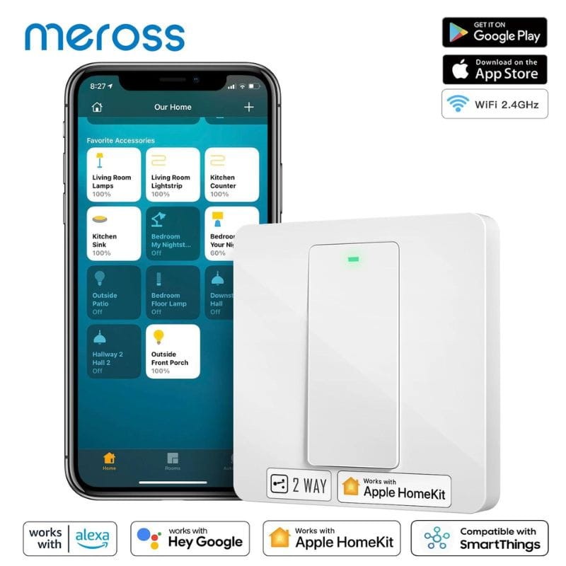 Meross MSS550X Dual Channel HomeKit White - Interrupteur intelligent - Ítem1