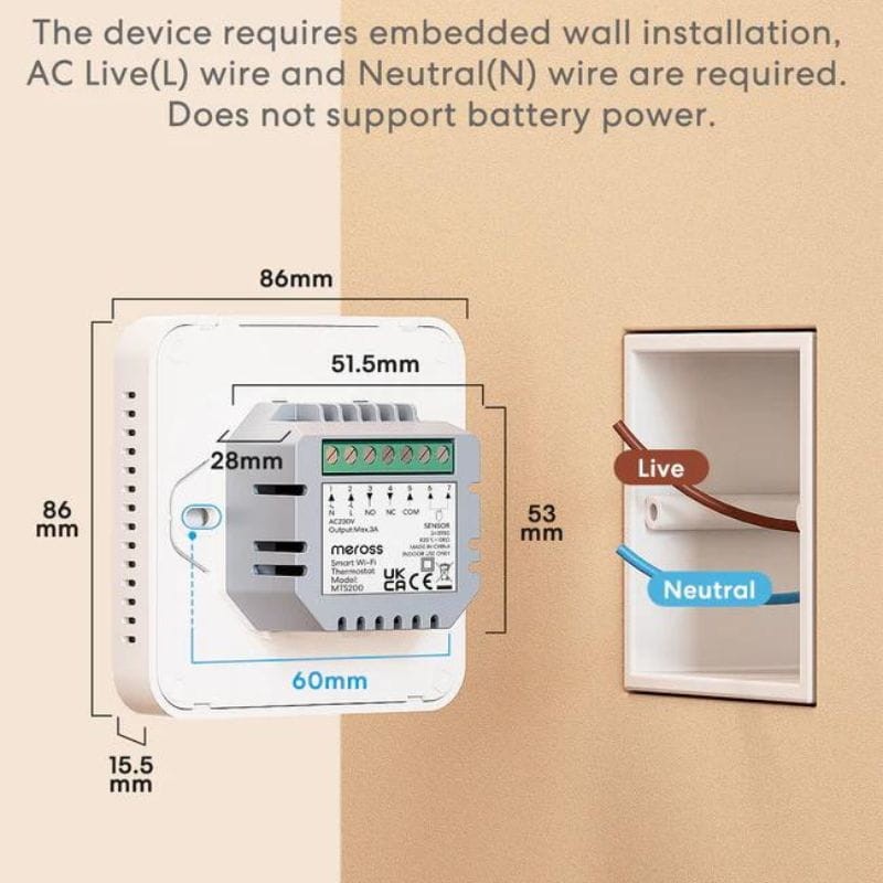 Meross MTS200HK HomeKit WiFi Blanco - Termostato Inteligente - Ítem7