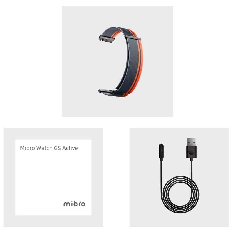 contenido del embalaje del Reloj inteligente Mibro Watch GS Active Gris