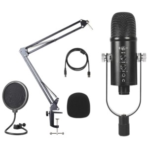 Microphone Condenseur USB BM-86 PRO Streaming/Étude + Support de Bras