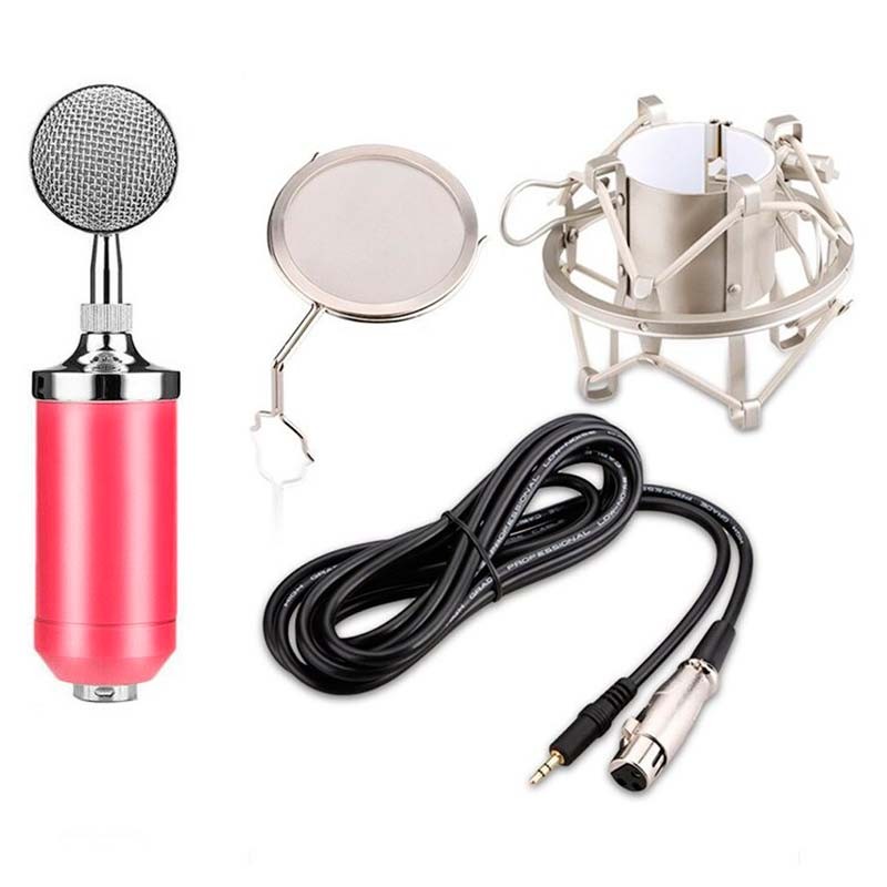 Micrófono Condensador BM-8000 Streaming/Estudio Rosa - Ítem4