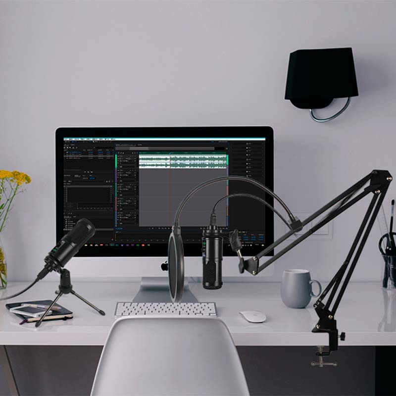 Micrófono Condensador USB BM-65 Streaming/Estudio + Soporte de Brazo - Ítem2