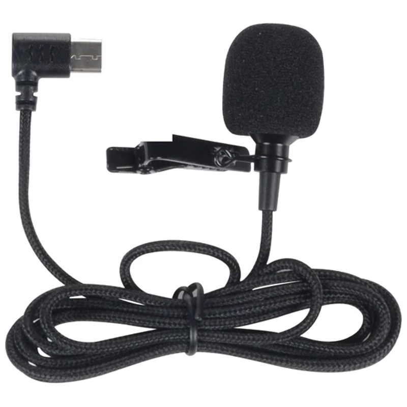 Micrófono SJCAM SJ8 Air/SJ8 Plus/SJ8 Pro - Color negro - Compatible exclusivamente con los modelos SJ8 Air/SJ8 Plus/SJ8 Pro - Conexión USB-C - Cancelación de ruido - Cable 140 cm