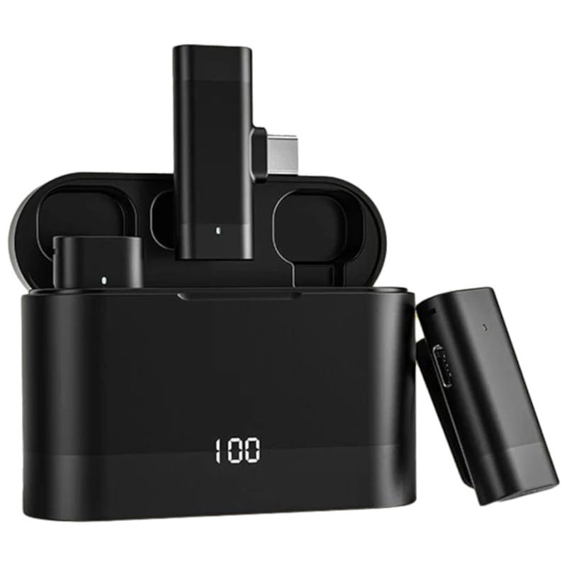 Micrófonos Inalámbricos de Solapa J66 USB Tipo-C Negro - Ítem