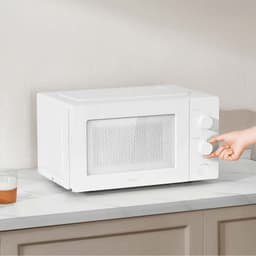 vista frontal e lateral do Forno Microondas Xiaomi Microwave Oven Branco 20L