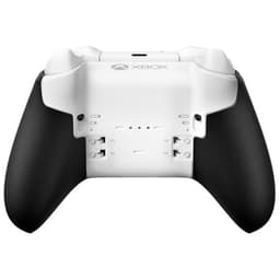 Mando Xbox Elite Series 2 Core blanco renovado, parte trasera con agarres negros texturizados, puertos P1-P4 y gatillos ajustables en estado excelente