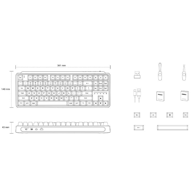 Clavier Mécanique MIIIW ART Series Z870 Switches Gateron G-Pro Jaune - Ítem6