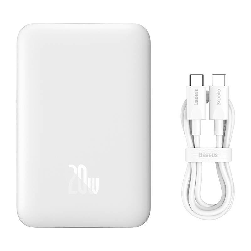 Power Bank Mini 10000mAh Baseus MagSafe Compatible Blanc - Charge rapide 20W et câble C inclus - Ítem4
