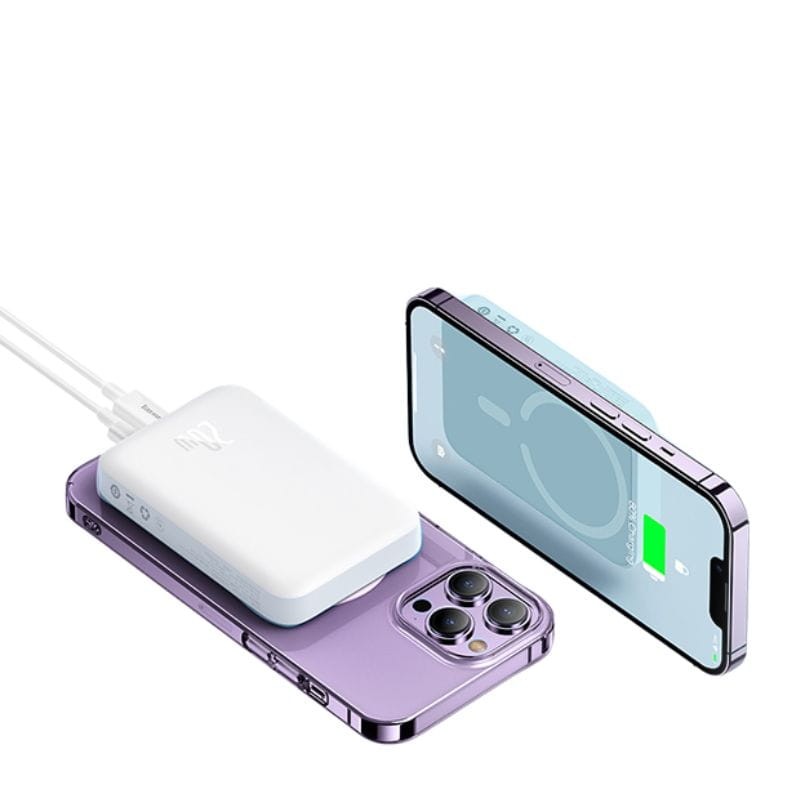 Power Bank Mini 10000mAh Baseus MagSafe Compatible Blanc - Charge rapide 20W et câble C inclus - Ítem6