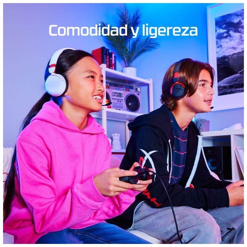 Auscultadores HyperX Cloud Mini: Drivers de 30 mm - Multiplataforma - Microfone retrátil de conforto