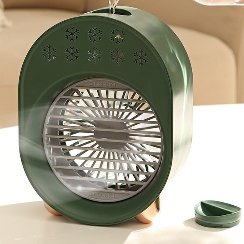 Mini Ventilador Aire Acondicionado Portátil A-208 Verde - Ítem2