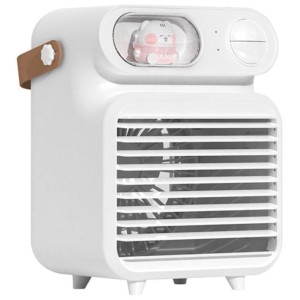 Mini Ventoinha de Ar Condicionado Portátil F06 Branco