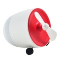 Mini Ventoinha com Altifalante Bluetooth DB-121 - Branco e vermelho - Bateria 2200 mAh - Bluetooth 2.0 + EDR - Potência 2.5W - Mini ventoinha portátil - Velocidade de rotação 13000 ± 10% RPM - Item