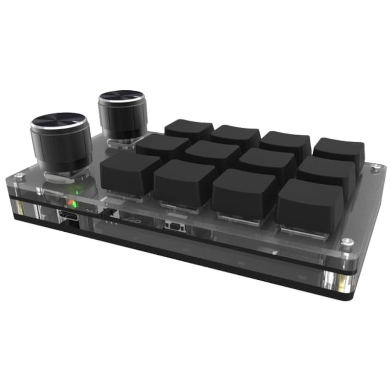Miniteclado Mecánico para Programadores 12 teclas + 2 Perillas Bluetooth + USB Negro - Ítem1